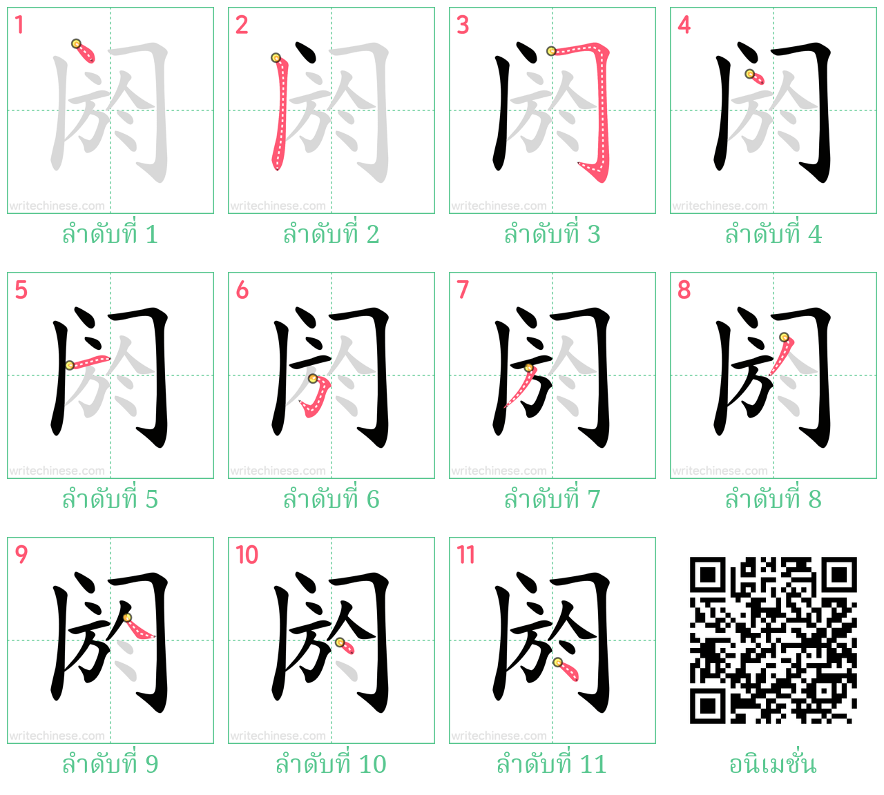 阏 ลำดับการเขียน