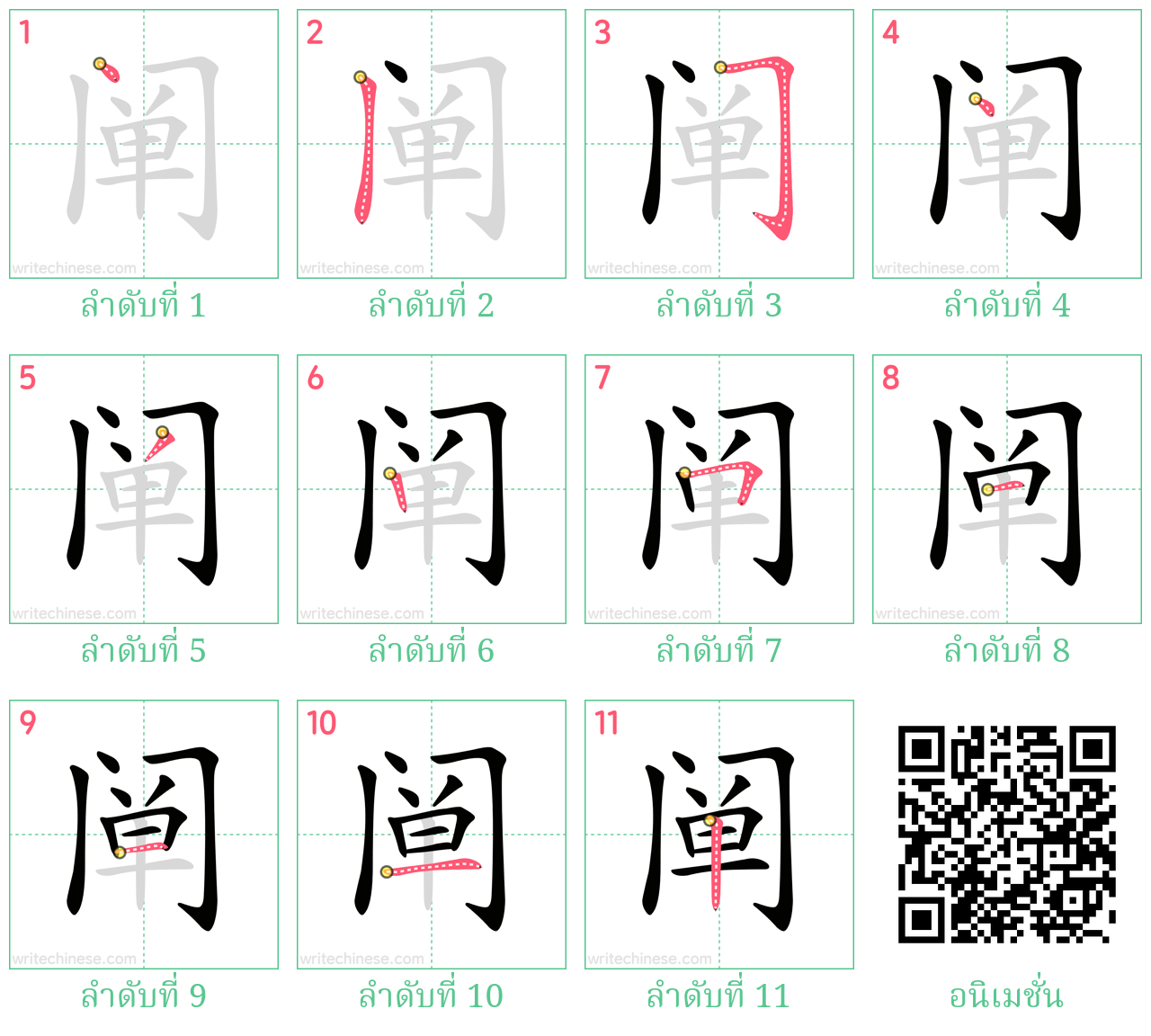 阐 ลำดับการเขียน