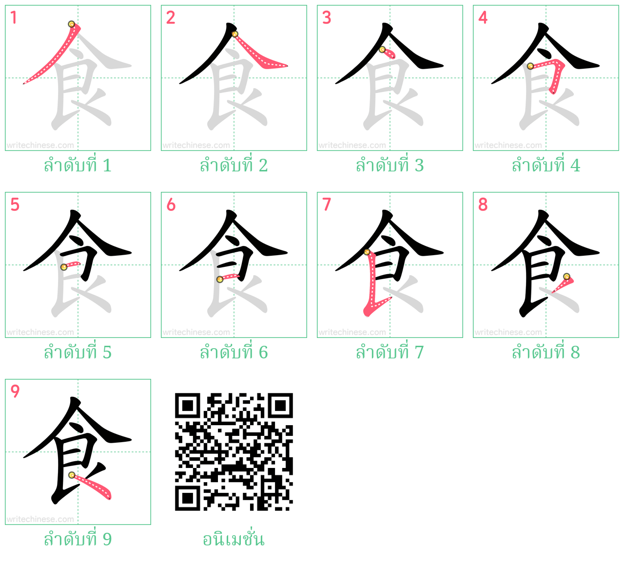 食 ลำดับการเขียน