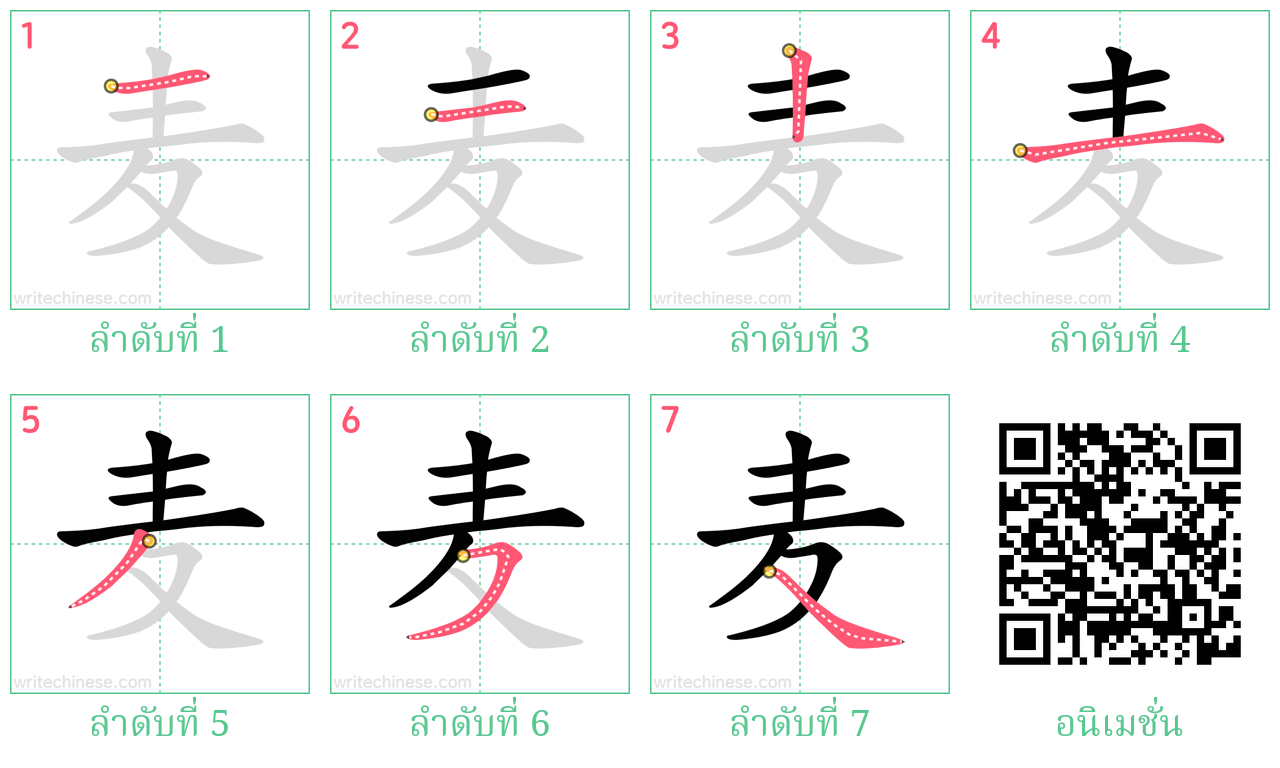 麦 ลำดับการเขียน